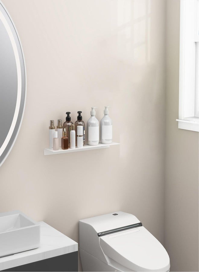 Danpoo White Floating Shelf for Wall Storage, Metal Wall Shelves for Living Room/Bathroom/Kitchen, Bedroom, 20” Long Display Shelf for Collectibles - Image 5